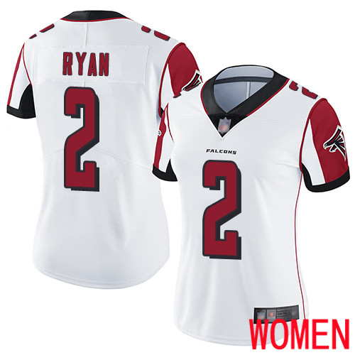 Atlanta Falcons Limited White Women Matt Ryan Road Jersey NFL Football #2 Vapor Untouchable->women nfl jersey->Women Jersey